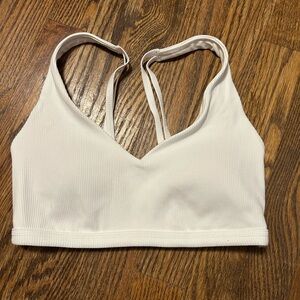 Aria Cream Ribbed Bralette